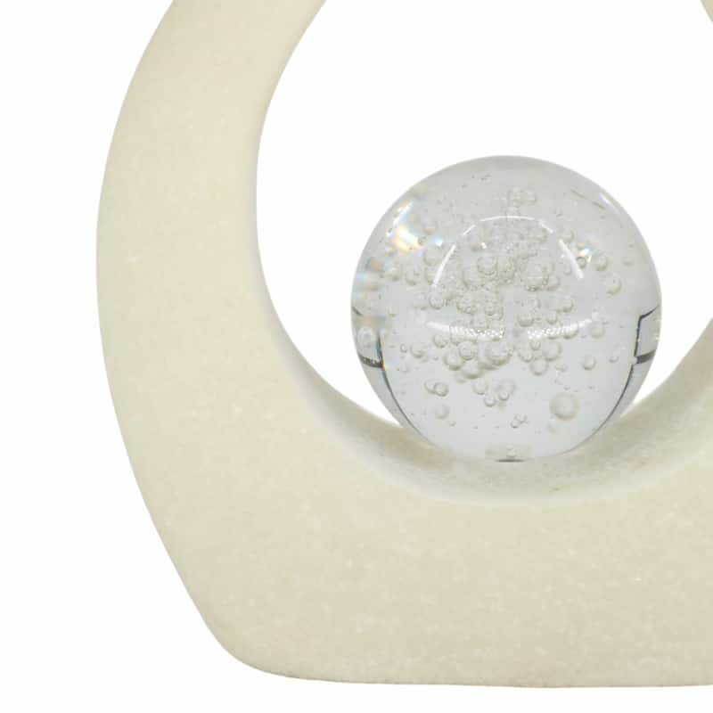 Swirl Design Decorative Modern Figurine with Marble Accent, Home Decor - 6" x 3" x 12"