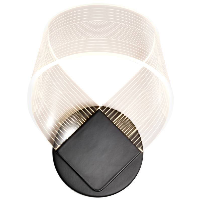 Barnett LED Wall Sconce Matte Black Silk Screened Acrylic Lens
