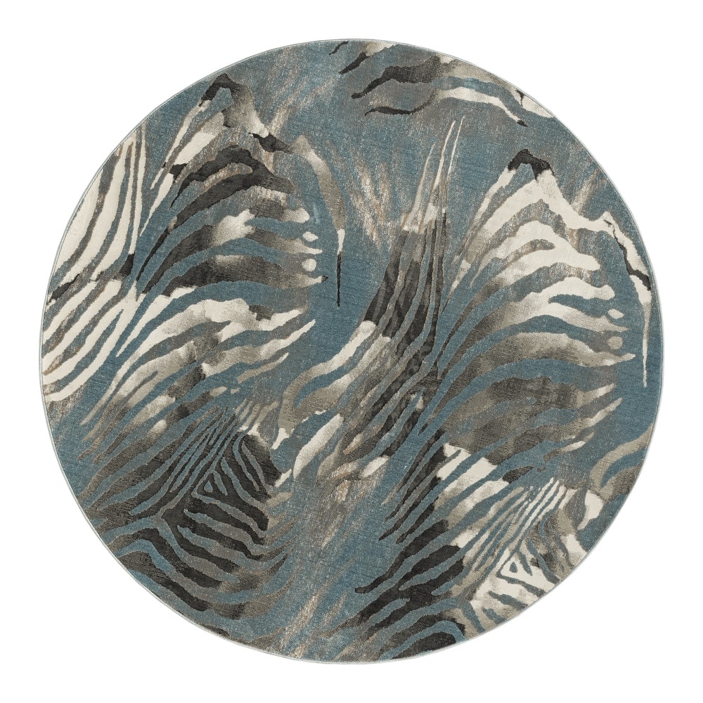 N Natori Serengeti Zebra Print Area Rug