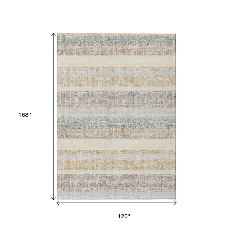 HomeRoots Striped Transitional Rectangle Outdoor Rug