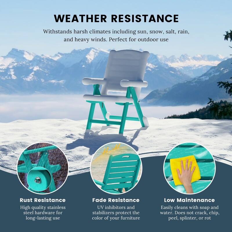 Coastline Patio Folding Highback Dining Chair Set of 2