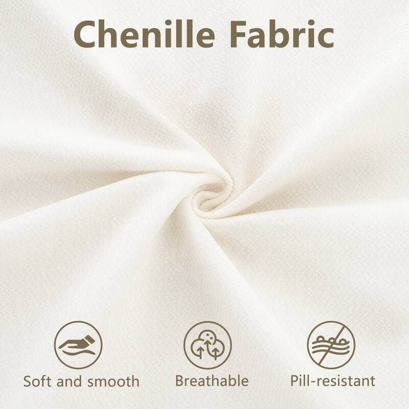 Chenille 3-Seater Sofa with Hidden Storage, Cylindrical Backrests & Armrests, Modern Modular Fabric Upholstered Couch