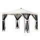 preview thumbnail 5 of 11, Ainfox 10x10ft Outdoor Gazebo with Lights and Solar Panel Remote Control Netting
