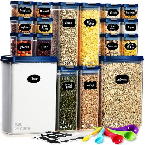 Food Storage Containers with Lids Airtight,18pcs BPA Free Kitchen Storage Container & Pantry Organization and Storage Set