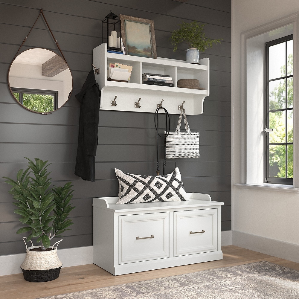 White outlet hall bench