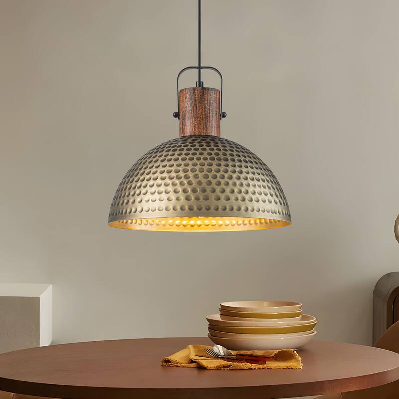 Starsky Modern 11.81in./15.75in.Dome Pendant Light with Hammered Shade