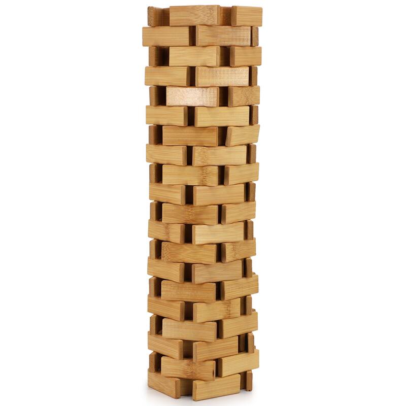 MegaChef Bamboo Wood 16.25 x 24.5 Inch Rectangle Bathroom Mat