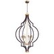preview thumbnail 1 of 0, Crest 6-light 26" Wide Steel Chandelier - oil rubbed bronze / antique brass