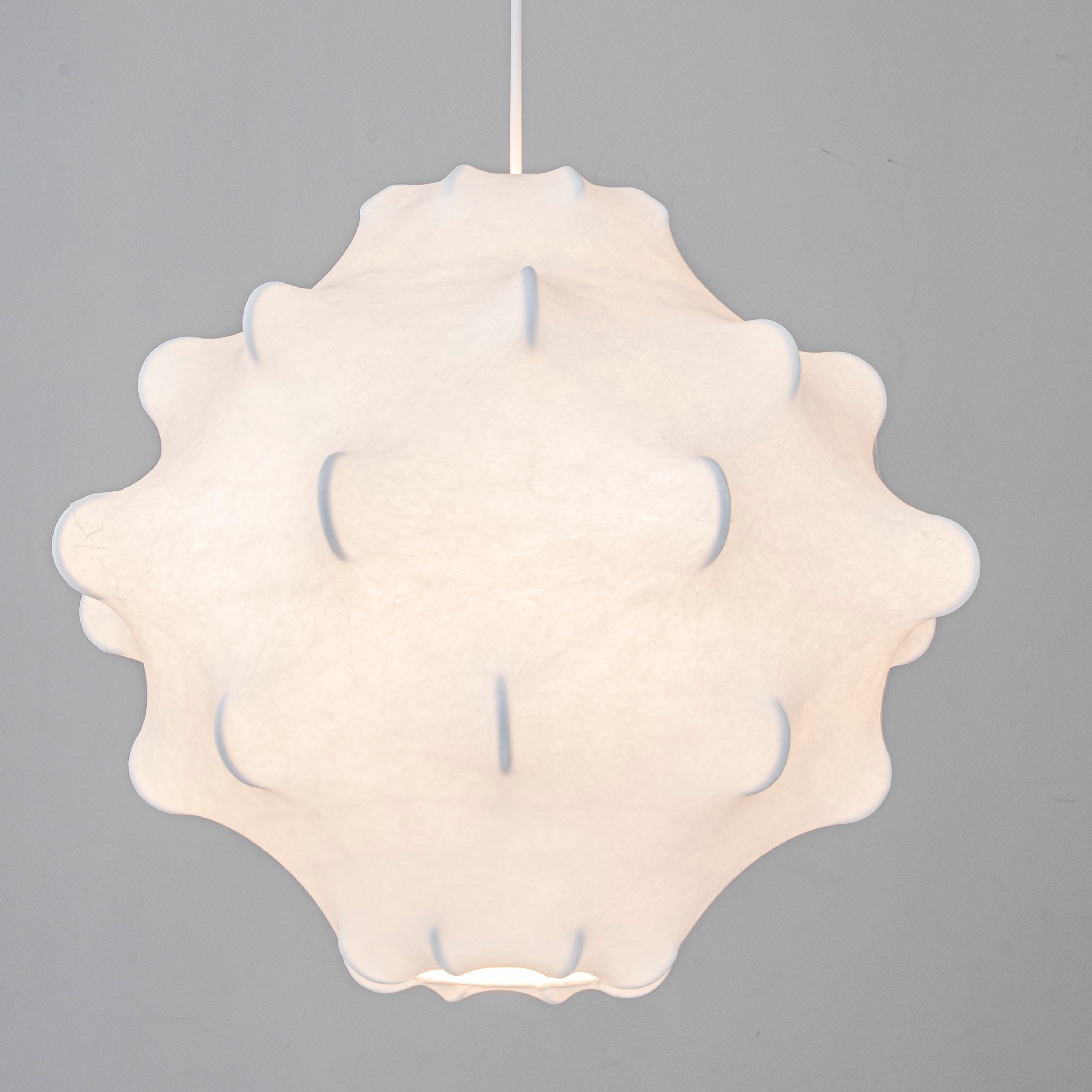 Rennnsan 1-Light Organic Modern Natural Silk Textured Pendant Light for Dining Room - 17.3 in. W x 16.5 in. H