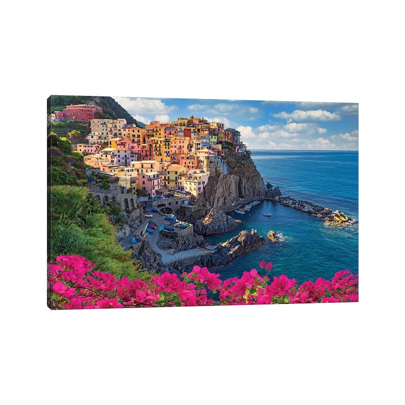 iCanvas "Bougainvillea in Manarola Cinque Terre Italy" by Susanne Kremer Canvas Print