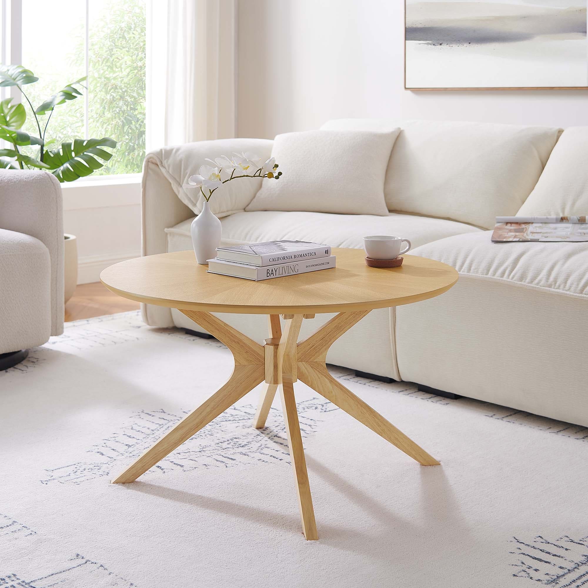 Crossroads 32" Round Wood Coffee Table