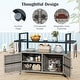 preview thumbnail 14 of 18, Costway Outdoor Bar Cart with Tempered Glass Top Storage Cabinet & 8 - See Details