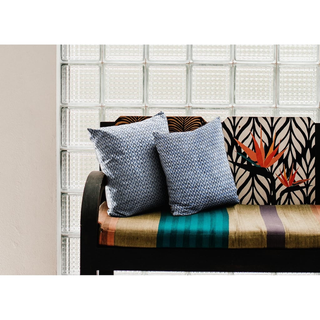 Hobbs Set of 2 Transitional Geometric Cotton Throw Pillow Covers, 18" x 18", 2 PCS (Covers Only) by Sevita