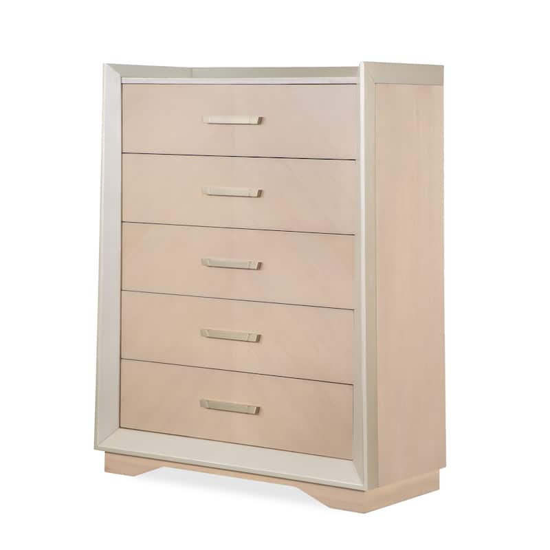 Milan Contemporary Champagne Bedroom Set with LED Lighting