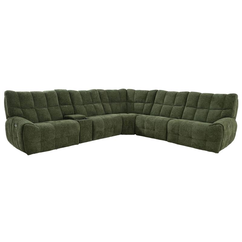 Furniture of America Aurei Modern Reclining Sectional with Console and USB Ports