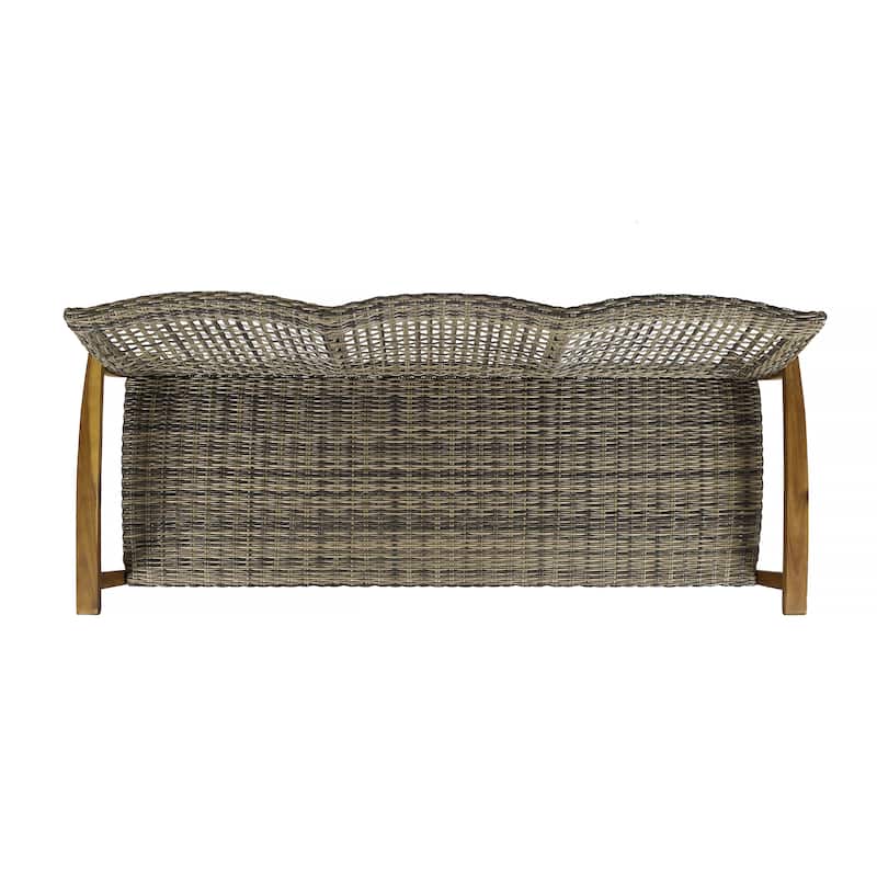Christopher Knight Home - Hampton Outdoor Wood and Wicker Sofa