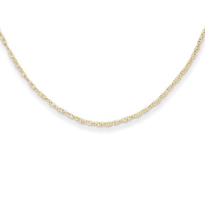 Curata 14k Yellow Gold 13" Childrens Rope Chain Necklace
