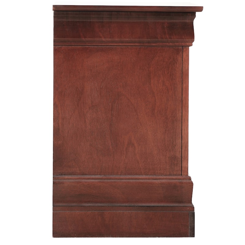 Cherry Nightstand with Two Drawers, 24x21x16 Classic Bedside Storage Table with Rich Finish and No Assembly Needed