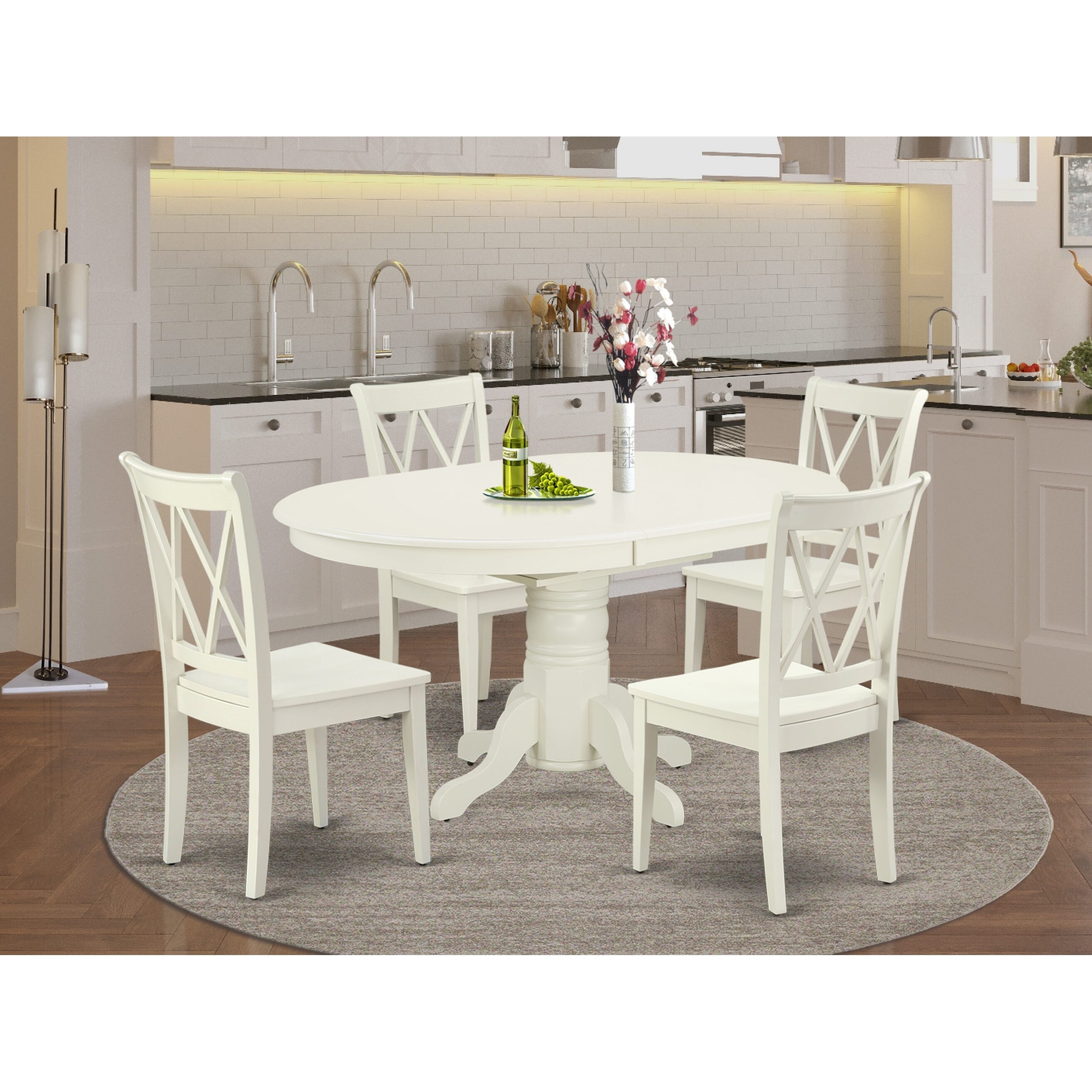 East West Furniture Dining Room Set Includes an Oval Kitchen Table