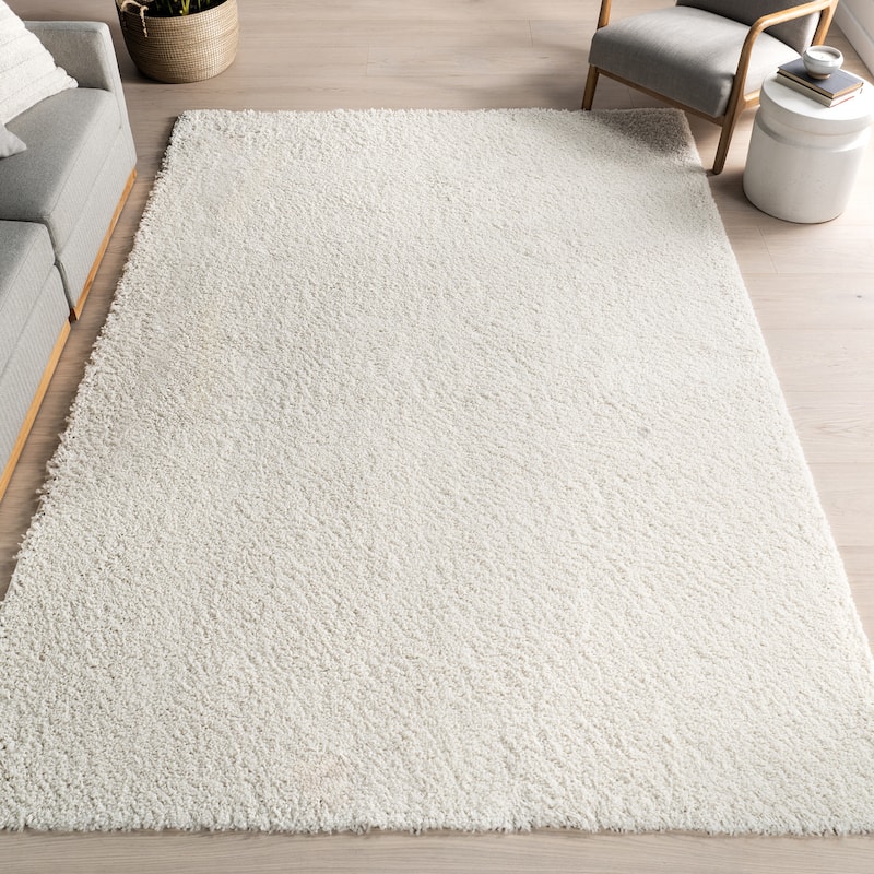 Nuloom Scarlett Modern Plush Shag Area Rug - 6'7" x 9' - Off-White - Rectangle