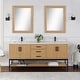 preview thumbnail 107 of 145, Altair Wildy Bathroom Vanity with White Composite Stone Top without Mirror 72 inch. - Washed Oak + Matte Black Hardware