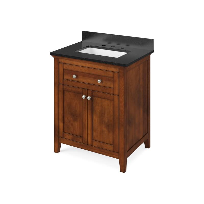 Jeffrey Alexander VKITCHA30-GRANITE Chatham 30" Free Standing Vanity - Chocolate / Black - Natural Finish