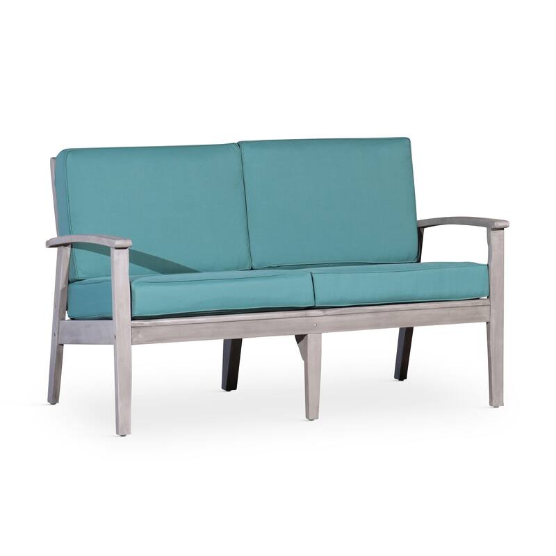DTY Outdoor Living Longs Peak Eucalyptus Loveseat with Cushions