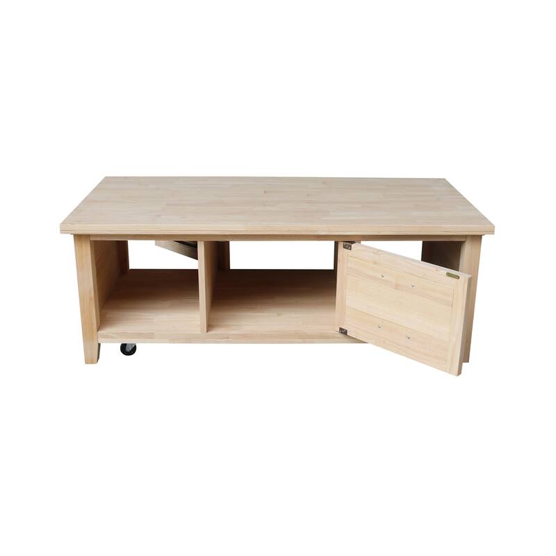 Sanibel Solid Wood Coffee Table with Casters