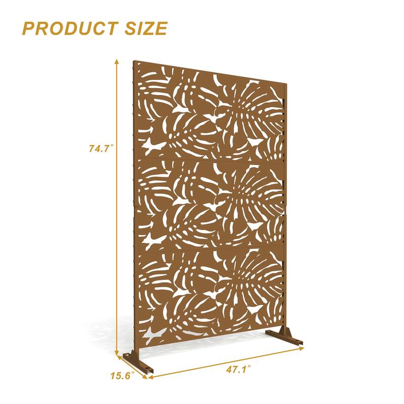 Outdoor Free Standing Metal Privacy Screen