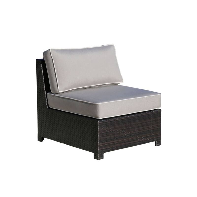 Abbyson Monaco Brown and Grey Armless Chair