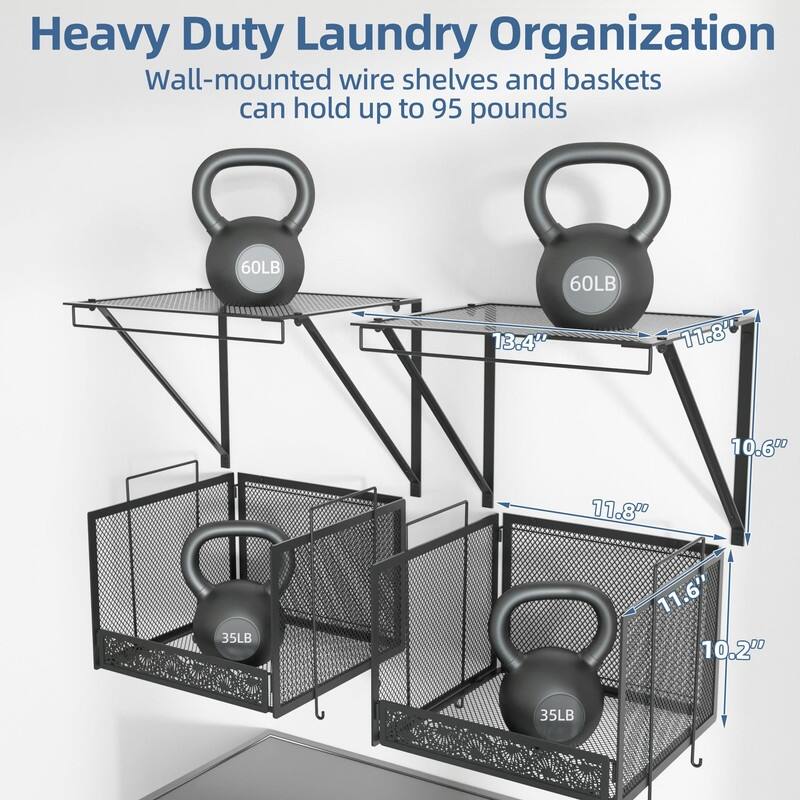 Over The Washer and Dryer Shelf - 13"D x 11"W x 14"H