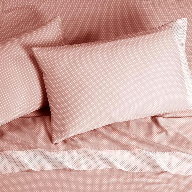 Anne Klein Westhill Dot 4-Piece Cotton Sateen Sheet Set