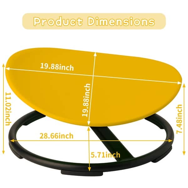 dimension image slide 1 of 4, YUKOOL Round Spinning Swivel Chair - Boost Balance and Coordination in Kids