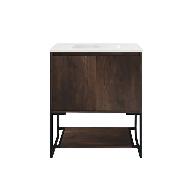 30-inch Freestanding Bath Vanity with Cultured Mable Top