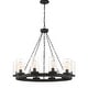 preview thumbnail 5 of 7, Acroma 10-light Farmhouse Black Wagon Wheel Chandelier