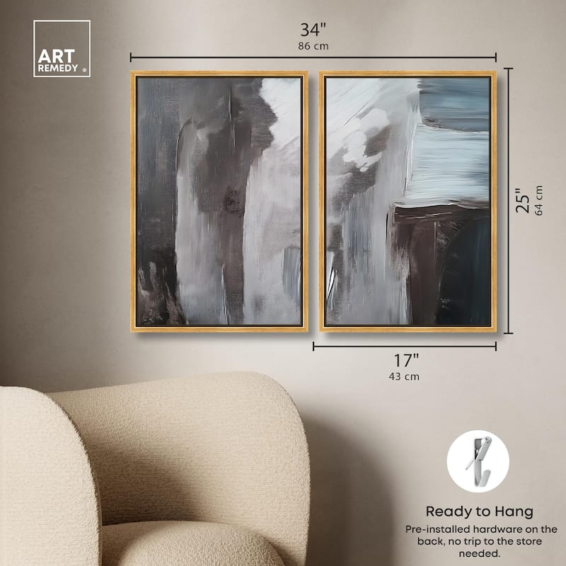 Monochrome Mood I Canvas Set of 2 by Art Remedy