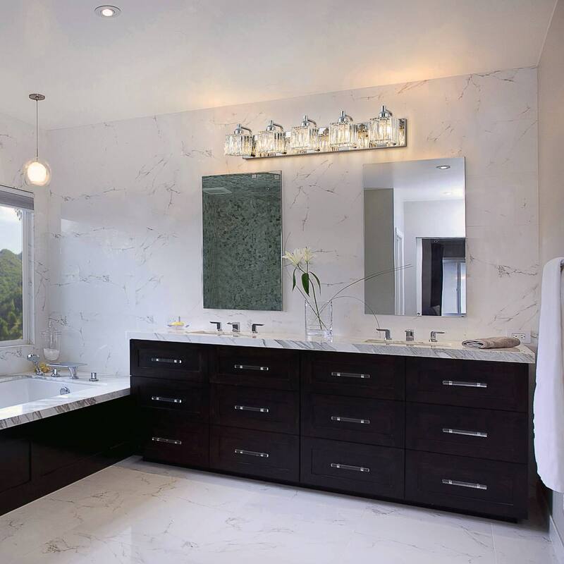 Modern 3/4/5-lights Crystal Bathroom Light Fixtures