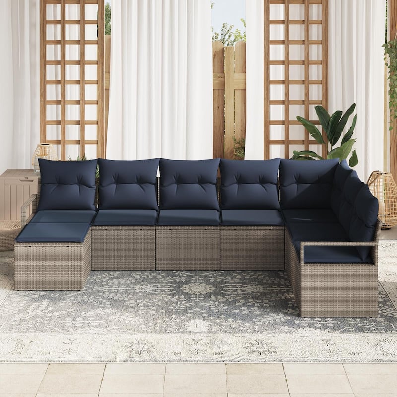 vidaXL 9 Piece Garden Sofa Set with Cushions - 113×69.7×27.2