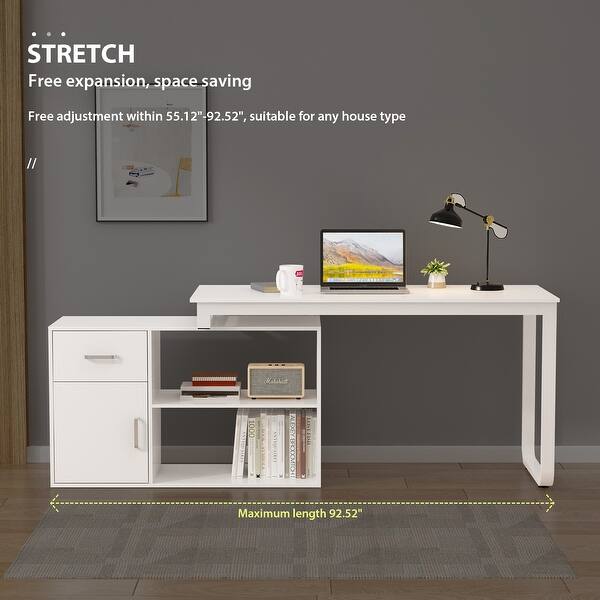 slide 1 of 10, L-shaped executive desk With Drawer Cabinet for Home and Office