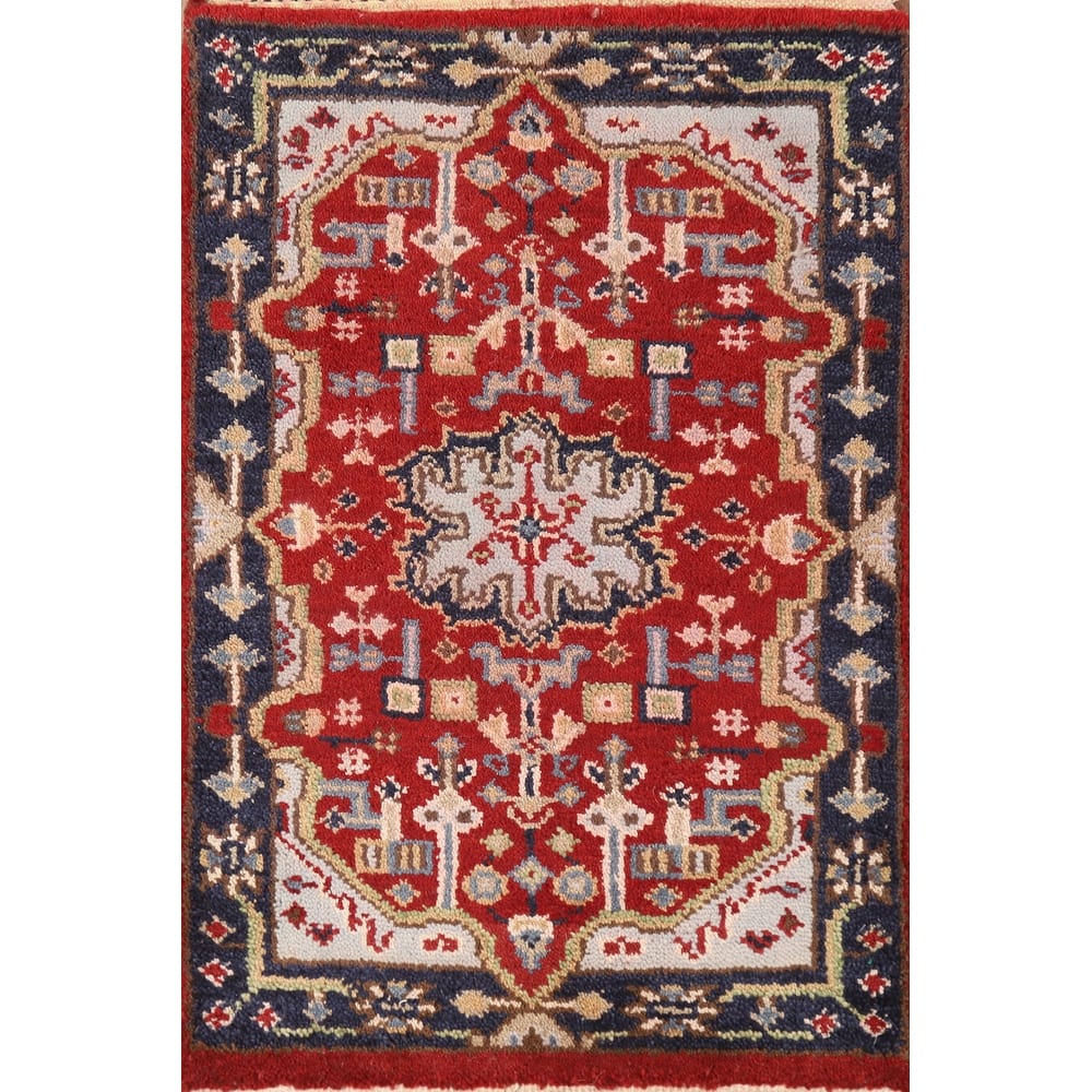 Hand Knotted Oriental 100% Wool Carpet Traditional Medallion Red Kazak Area Rug - 3' 0'' X 2' 0''