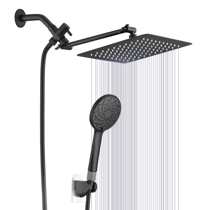 Shower Head,Rainfall Shower Head/Handheld Shower Combo 6 Settings Adjustable Anti-leak Shower Head, Height/Angle Adjustable