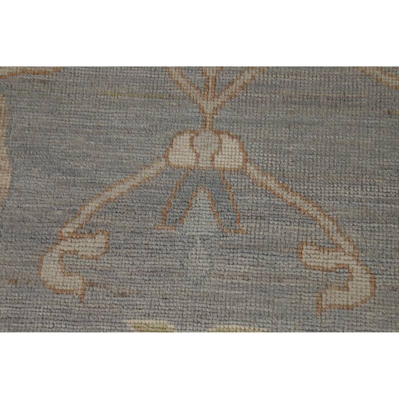 Hand Knotted Oriental 100% Wool Carpet Transitional All-Over Greys & Charcoal Oushak Area Rug - 11' 11'' X 9' 4''
