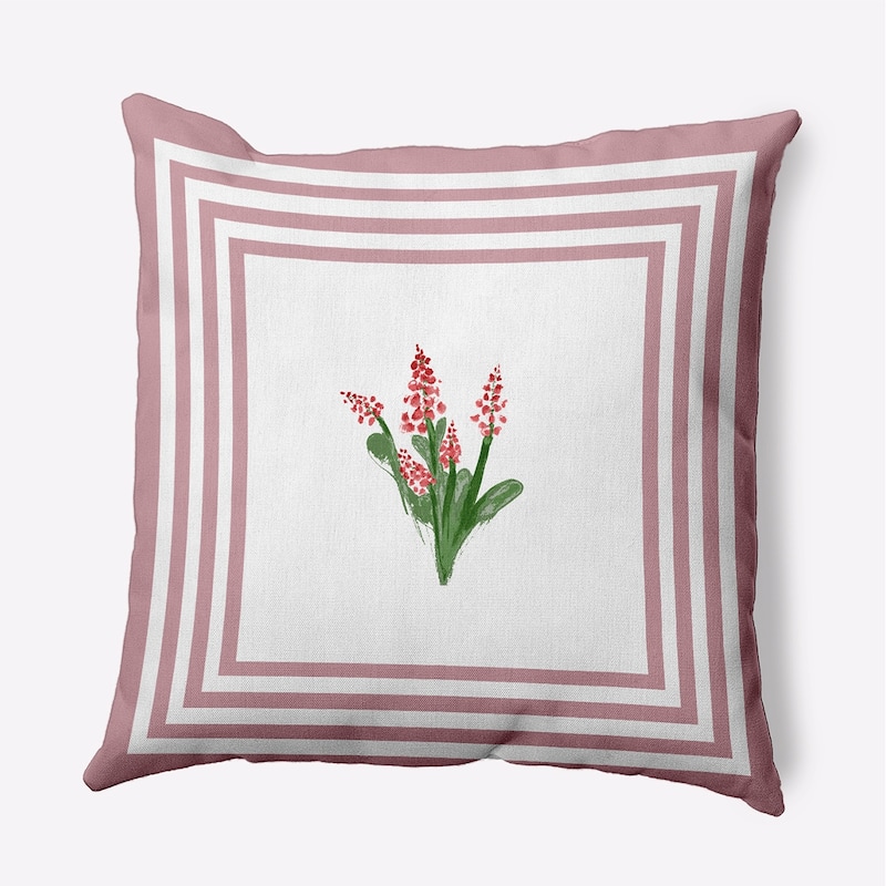 Framed Bouquets Decorative Throw Pillow - Romantic Purple - 16" x 16"