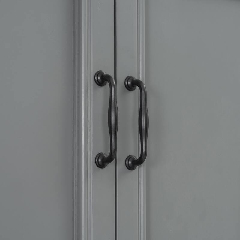 Twin Size Murphy Bed with Wardrobe, Cabinet, and Desk in Gray