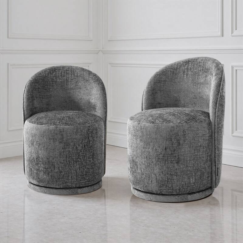 Modern Armless 360-Degree Swivel Dining Chair Barrel Chair