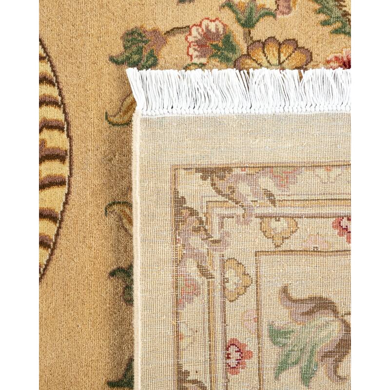 Overton Hand Knotted Wool Traditional Oriental Yellow Area Rug - 6' x 9'