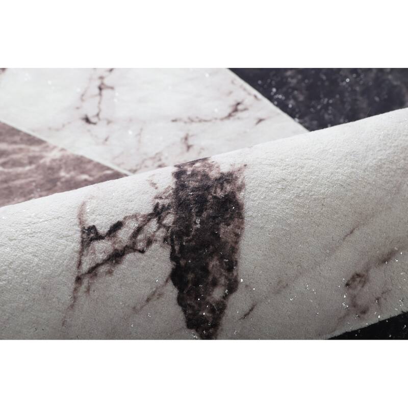 Retro Shag Collection Geometric Abstract Area Rug