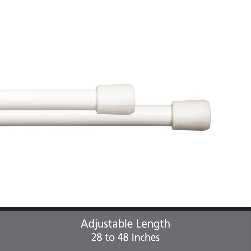 Kenney Fast Fit No Tools 7/16" Spring Tension Rod, 4-Pack