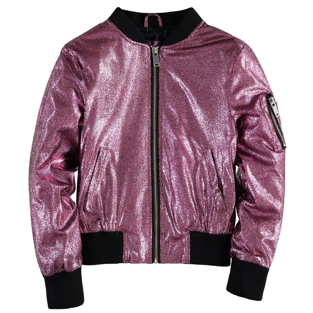 Shop Urban Republic Girls 7 16 Metallic Glitter Bomber Jacket