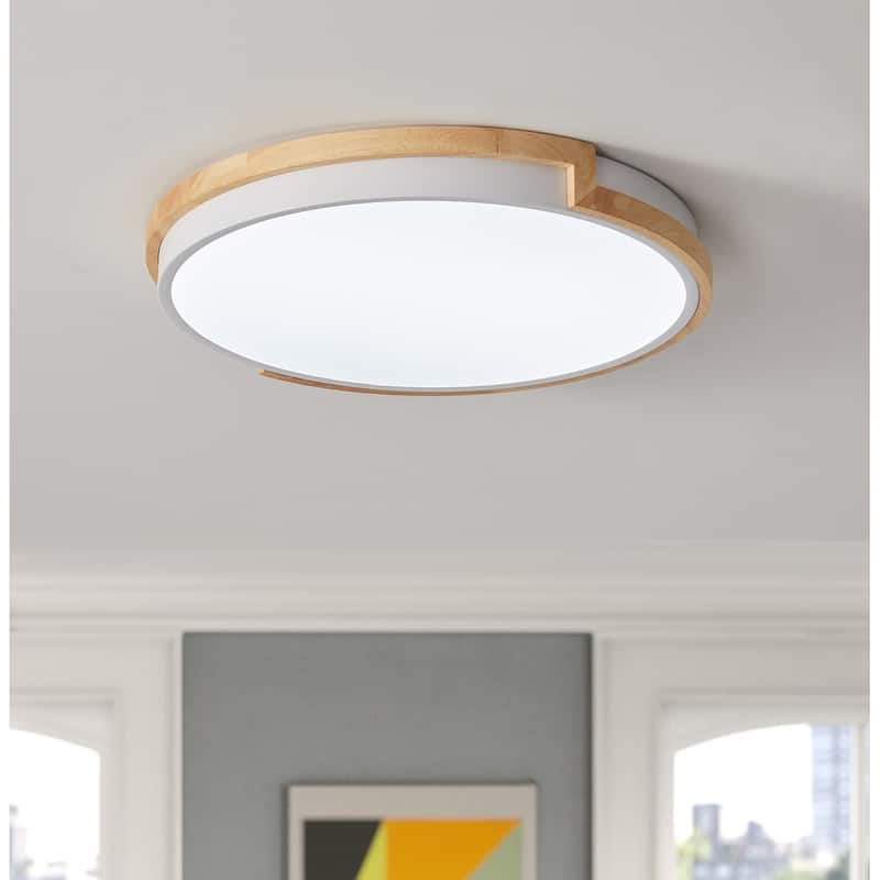 Modern Concise 1-Light Circle LED Flush Mount Ceiling Lighting Fixture - White